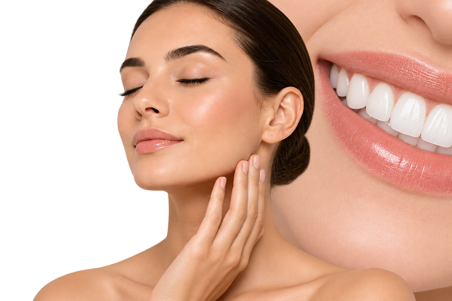Paciente sonriendo, resultado de tratamientos de medicina estética y odontología en LizGal